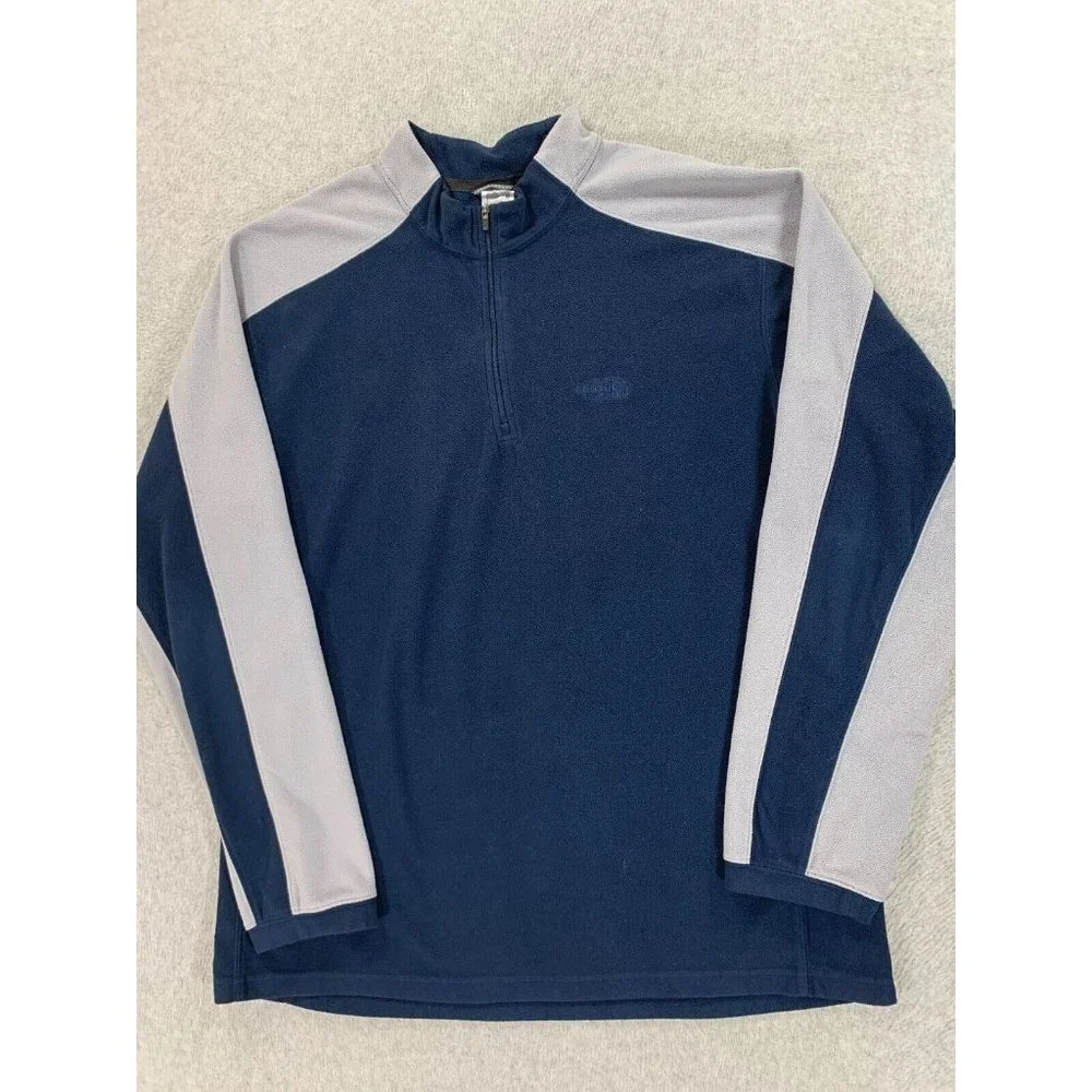 The North Face TKA 100 Quarter‎ Zip Fleece Pullover (Men's XL) Blue/Gray